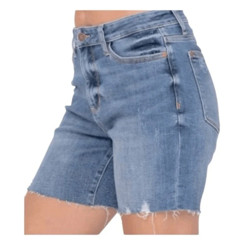 Judy Blue High Waisted Lightly Distressed Jean Shorts 6